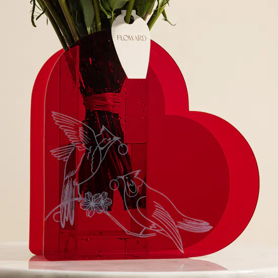 Red Rouge Romance Rose Vase