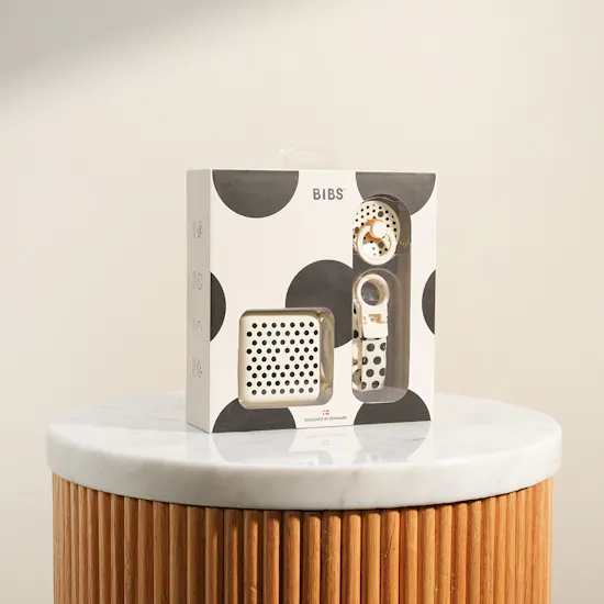 Bibs Soothe & Go Polka Ivory and Black Gift Set