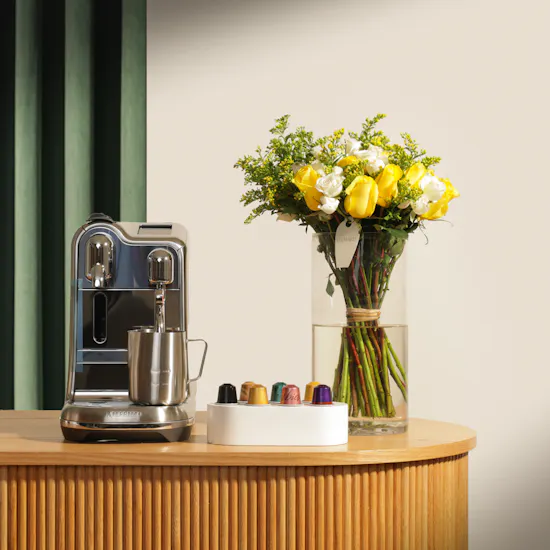 Nespresso Creatista Pro Coffee Machine with Capsules Set | Spring Flower Vase