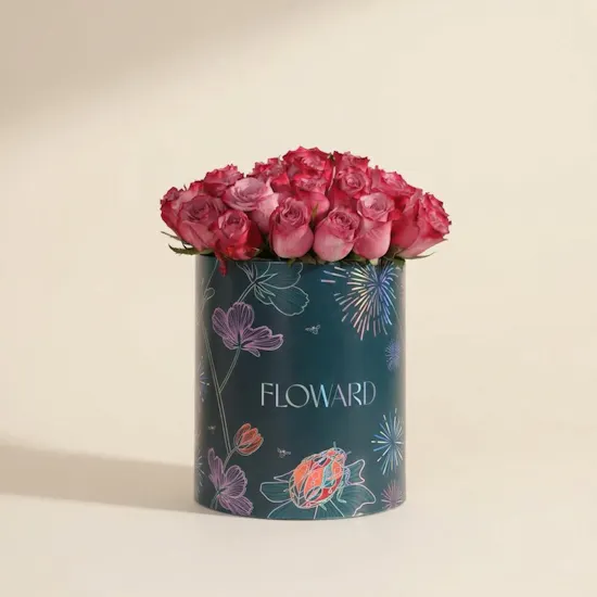 Royal Purple Rose Box | 25 Flowers