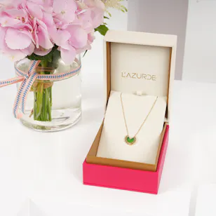 L'azurde Diamond & Colored Stone Necklace | Pink Flowers 