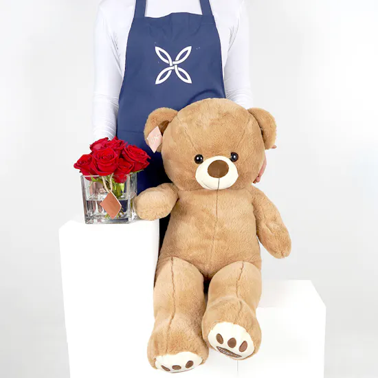 Red Roses | Medium Teddy Bear