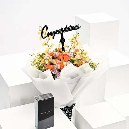 Narciso Rodriguez For Her with Congratulatory Flowers Bouquet