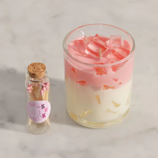 Done By Shk Small Rose Latte Candle