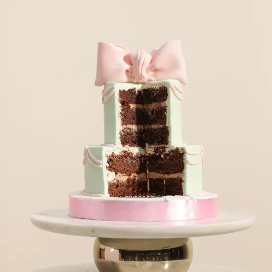 Madeleine Elegant Bow Congrats Cake | Thoughtful Gesture Flowers Bouquet