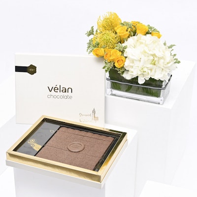 Velan Chocolate Gift with Vivid Floral Vase