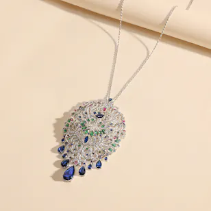 Floward Peacock Silver Pendant