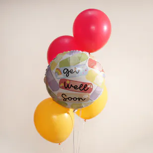 Get Well Soon Balloons | Red and Yellow