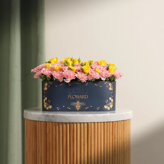 Golden Charm Flowers Box