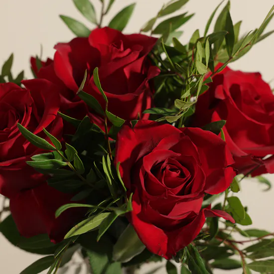 Radiant Romance Red Rose Vase