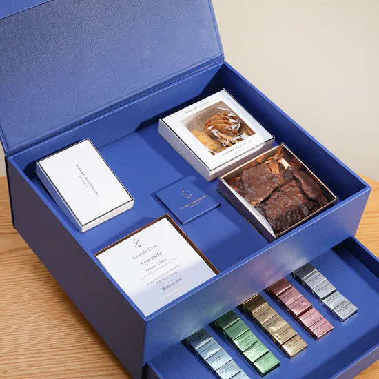 Pierre Marcolini Blue Leather Drawer Chocolate Box