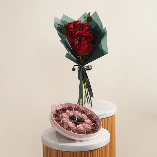 Bostani Rose Chocolate Big Box | Sweet Love Flowers