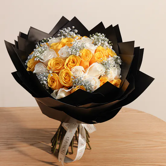 Golden Elegance Flowers Bouquet