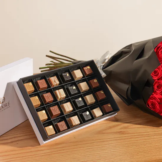 Le Doré Medium Chocolate Gift Box | Charming Flowers Bouquet
