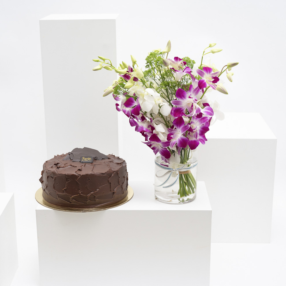 كيك شوكلاتة الفدج من سكر الندى | مزهريه ازهار 