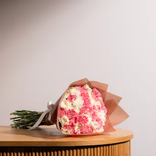 White & Pink Carnations | Copper Wrap