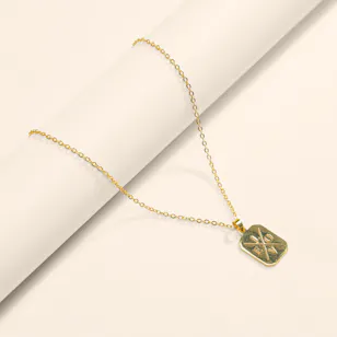 Hrh Love Gold Plated Rectangular Necklace Hrh Love Gold Plated Rectangular Necklace