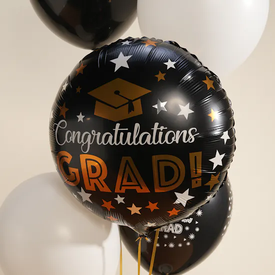 Flowad Black Graduation Balloon Set