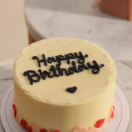 Laviviane Happy Birthday Cream Cake | Delicate Details Flowers Bouquet