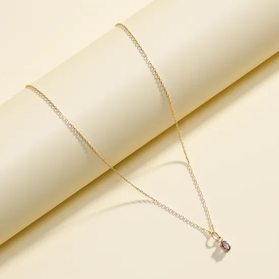 Gold Land Amethyst Women's Necklace
