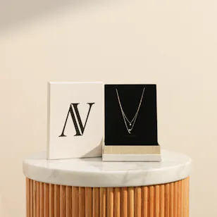 AV Jewelry Meem Letter in Arabic Gold Necklace