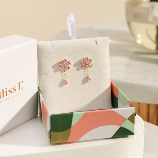 Miss L' by L'azurde Earrings | Soft Glow Flowers Vase