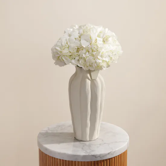 Pure White Hydrangea Vase
