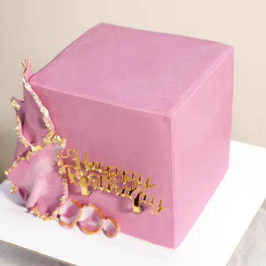 Floward Blush Butterfly Birthday Square Cake