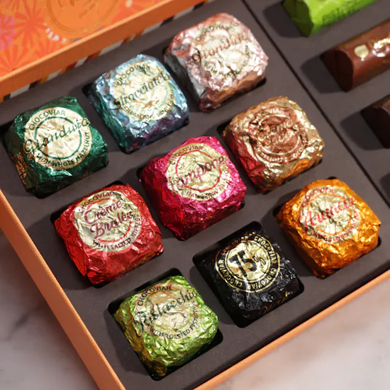 Venchi Murrine Orange Chocoviar and Ingots Chocolate Box