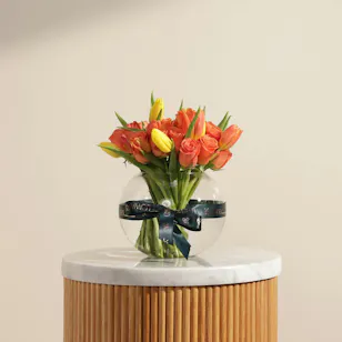 Shiny Flowers Vase