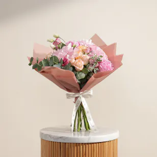 Blush Peony Garden Flower Bouquet