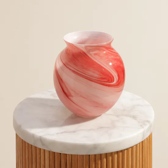 Floward Blush Marble Glass Vase