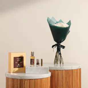 Abdul Samad Al Qurashi Crassna Sioufi Agarwood Oil Set | Eternal Grace Rose Bouquet