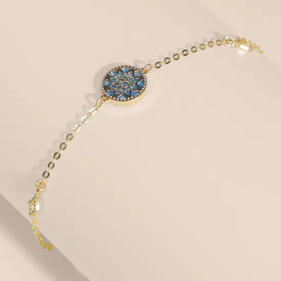 Damas Amelia Madinah Gold with Light Blue Bracelet