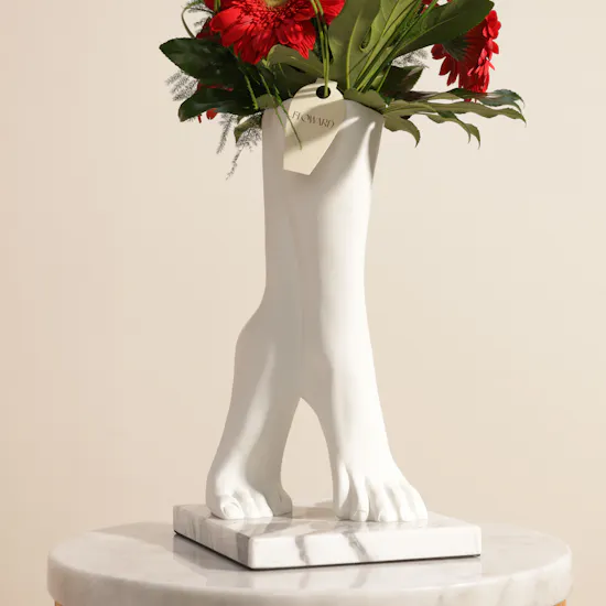 Natural Red Gerbera Vase