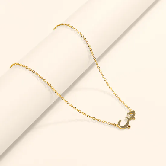 Hrh Love Pendant with Burgundy Stone Gold - Plated Necklace