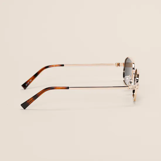 Le Specs Mythic Square Gold Smoke Mono Polarised Unisex Sunglasses