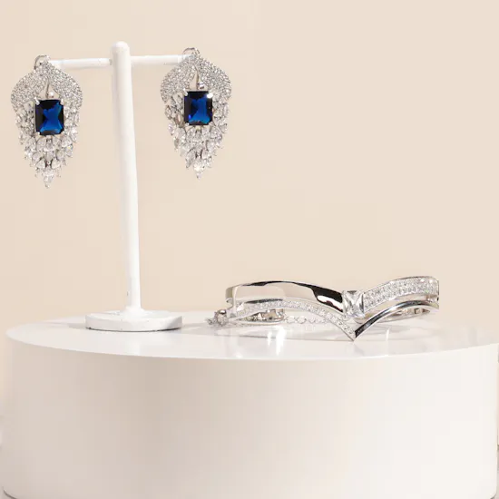Floward Silver Jewelry Set | Royal Blue
