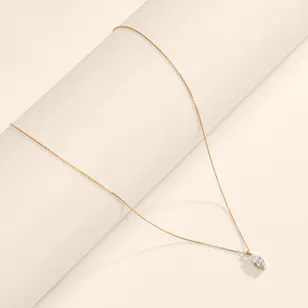Zen Diamond Single Stone Rose Gold Women's Necklace Zen Diamond Single Stone Rose Gold Women's Necklace