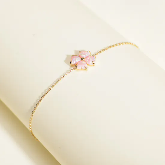 Leïa K. Oh Pink Clover Bracelet