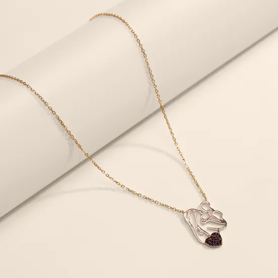 Artsy Mom Love Rose Gold Plated Necklace