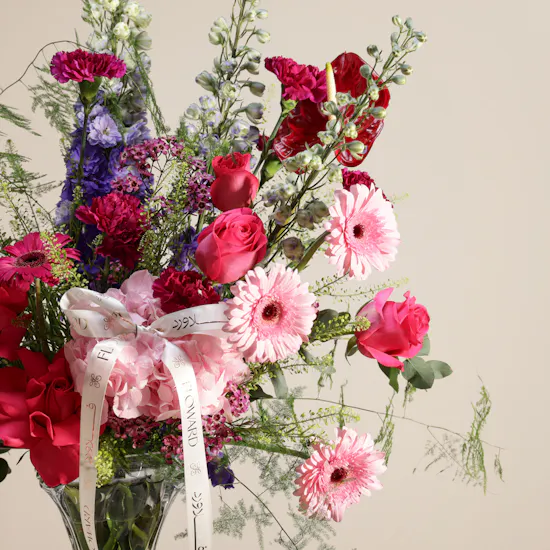Bohemia Colorful Flowers Crystal Vase