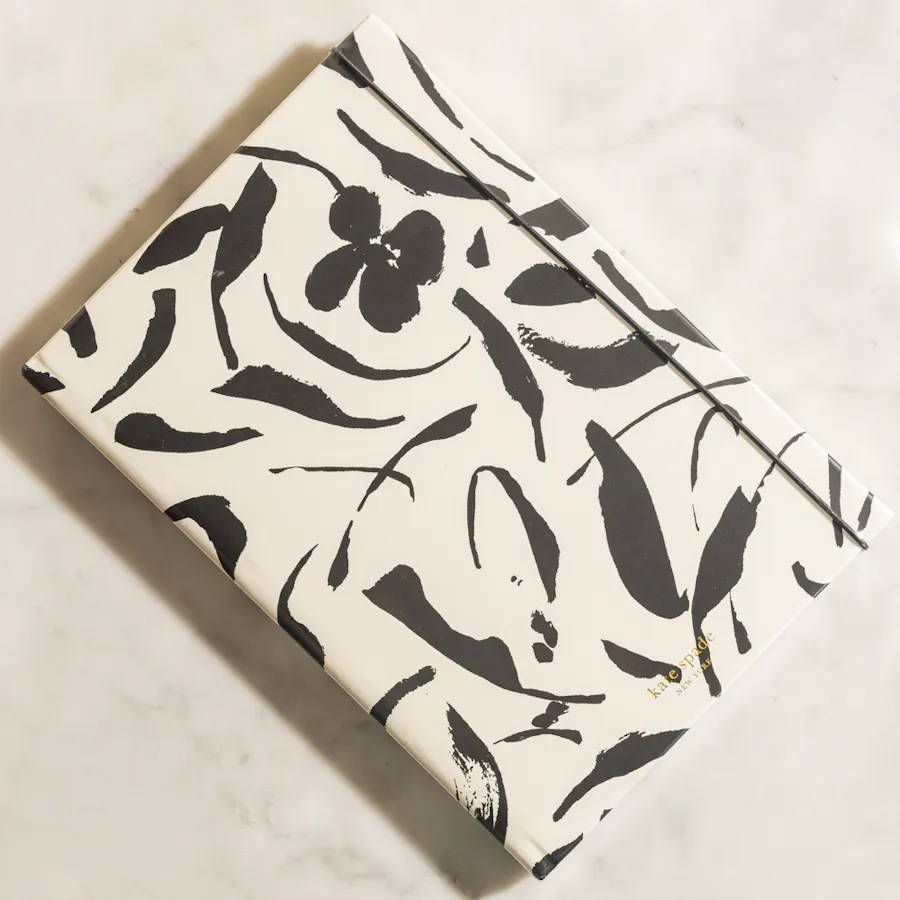 Kate Spade Black and White Mug and Notebook  Set 2