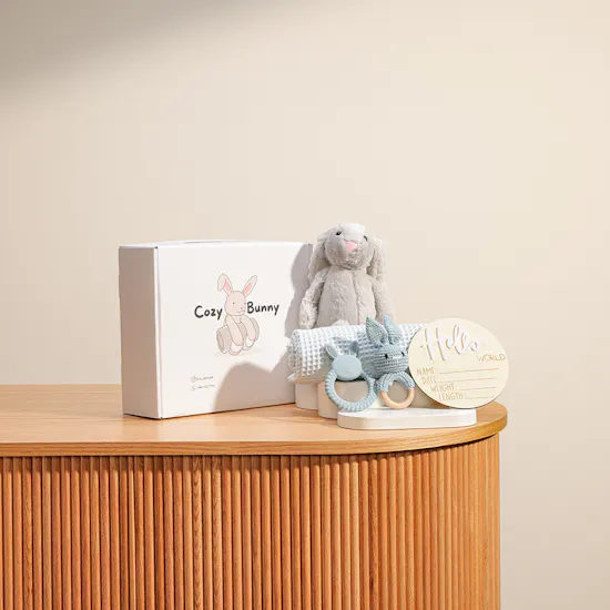 Cozy Bunny Newborn Blue Giftset