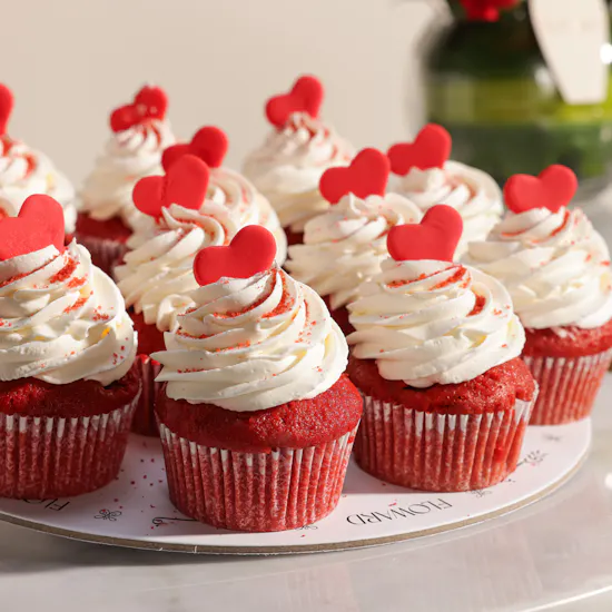 Floward Hearts Red Velvet Cupcakes | Endless Devotion Flowers