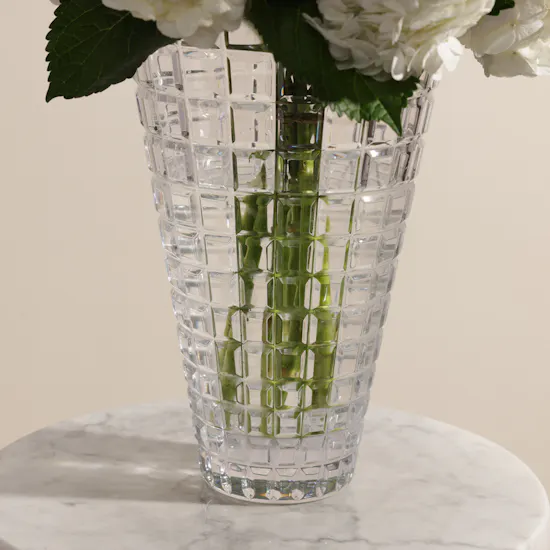 Rogaska Glam Atrium Crystal White Hydrangea Vase