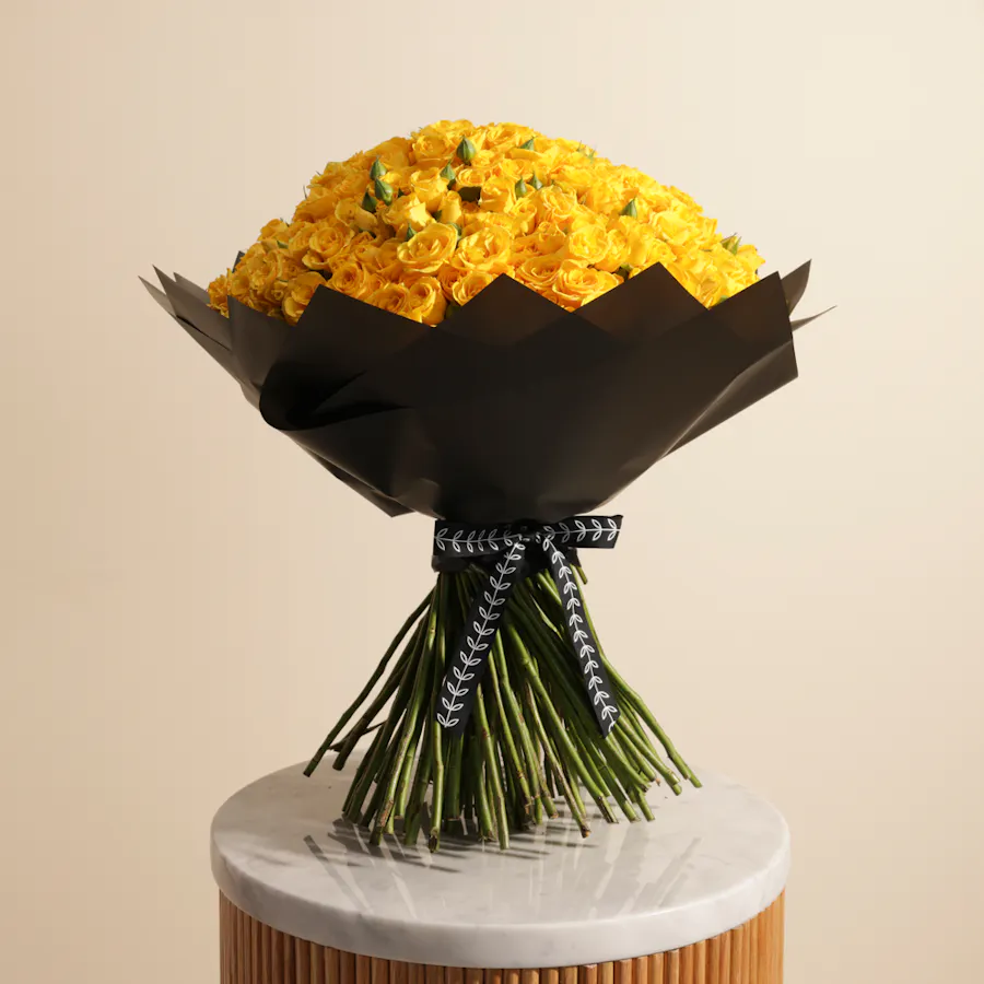 Sunshine Delight Bouquet | 100 Baby Roses 1