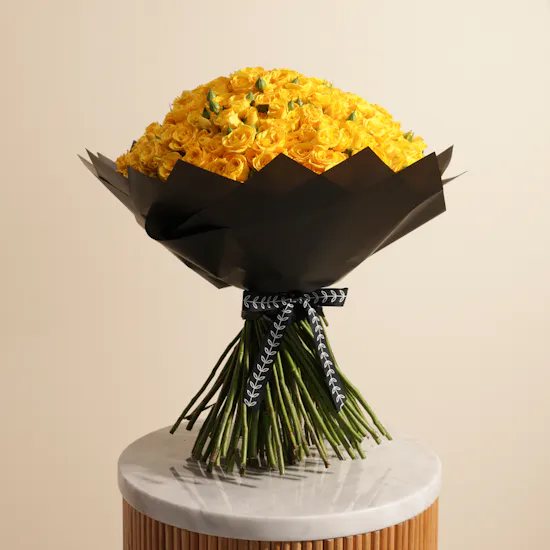 Sunshine Delight Bouquet | 100 Baby Roses