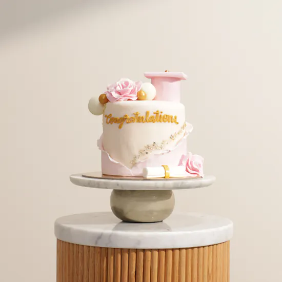 Floward Pink Congratulation Graduation Cake