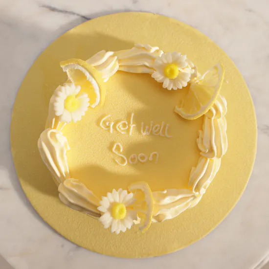 Sweet Atelier Lemonati Get Well Soon Cake | Heart Warming Flowers Vase